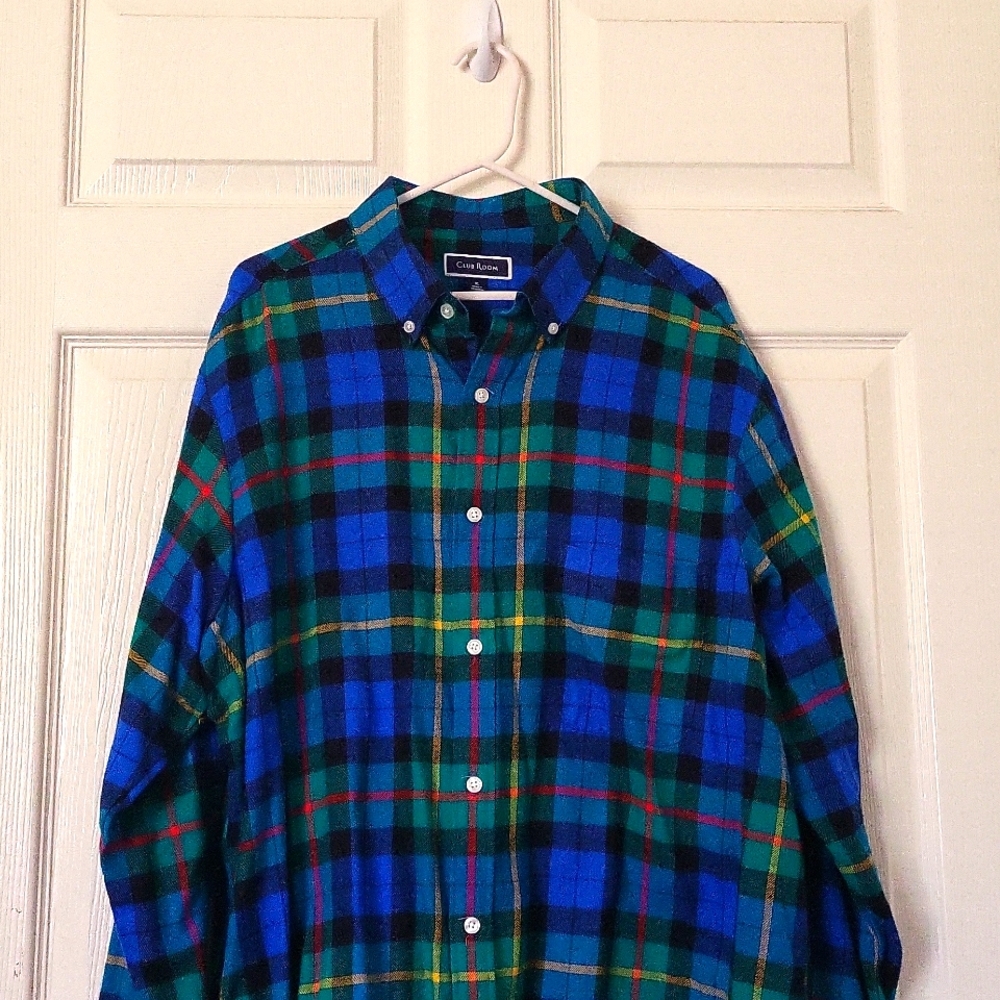 Club room green and blue long sleeve shirt size XL